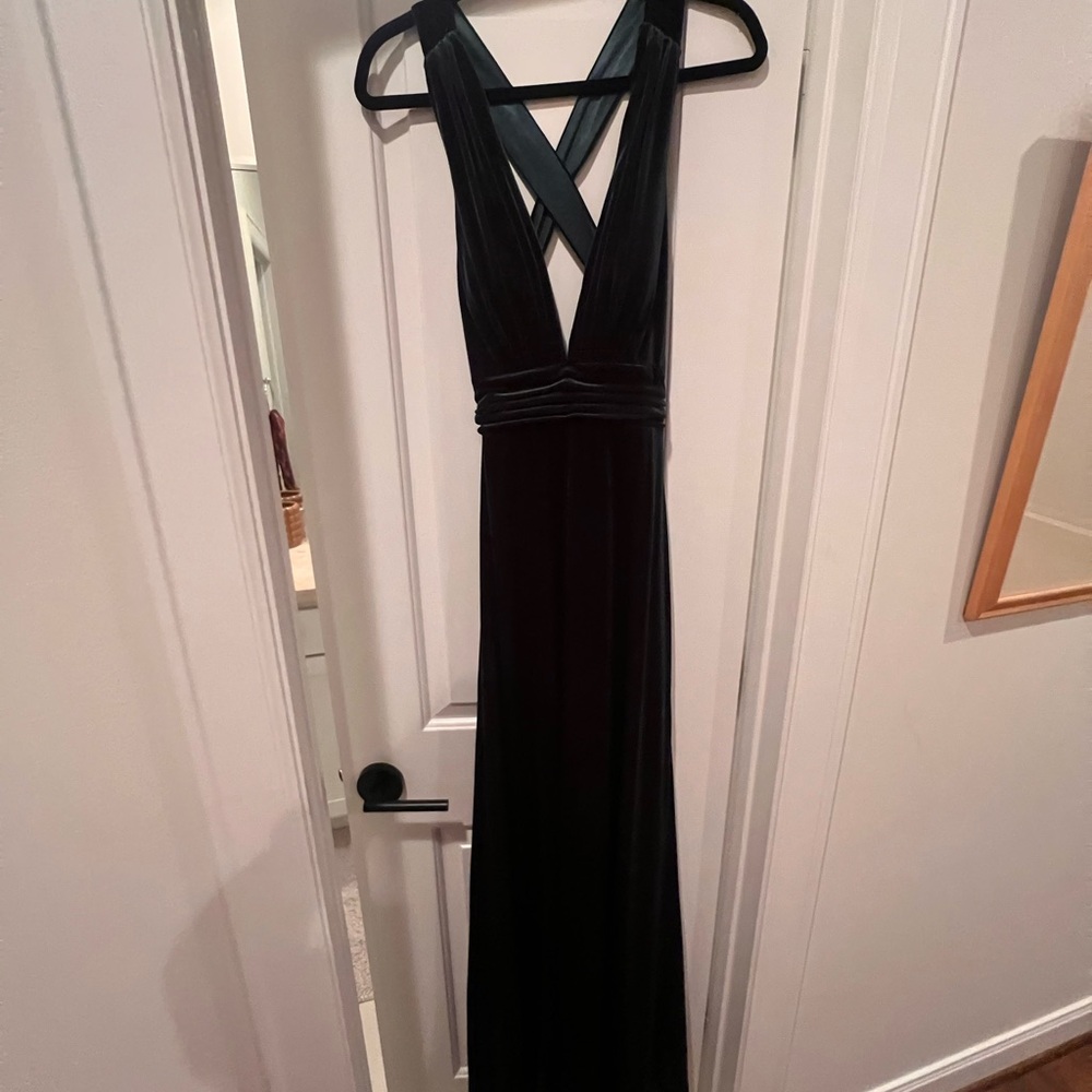 Revelry Deep Green Velvet Gown - Picture 5 of 5